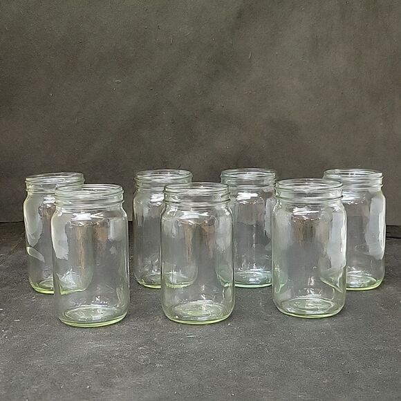 Laboratory Clear Glass Wide Mouth Storage Jar 4 1/4" H x 2" W Set Of 7 - Picture 1 of 5